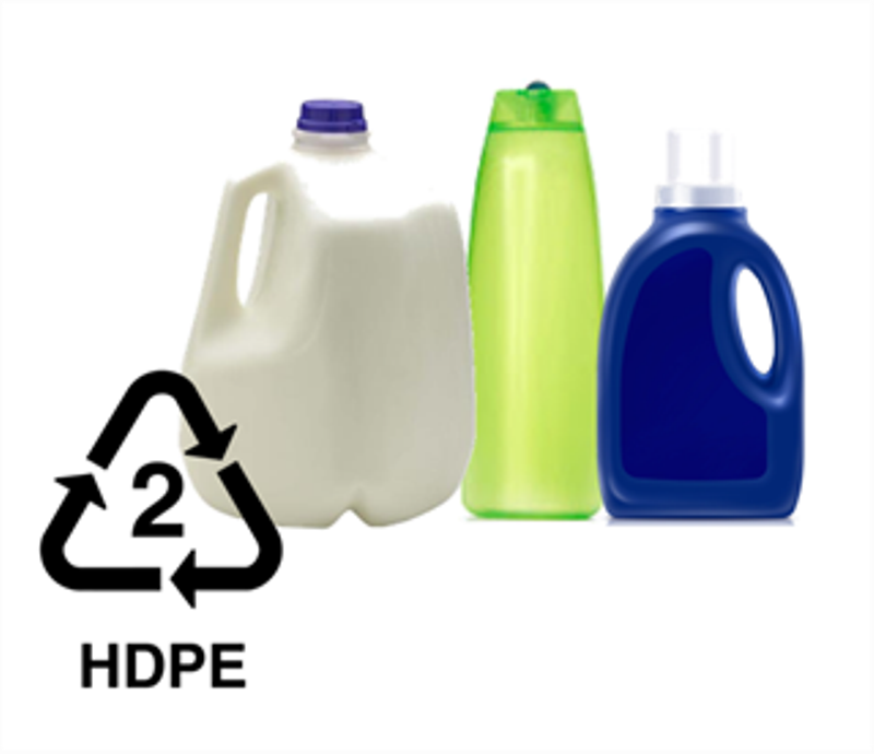نماد HDPE روی پلاستیک